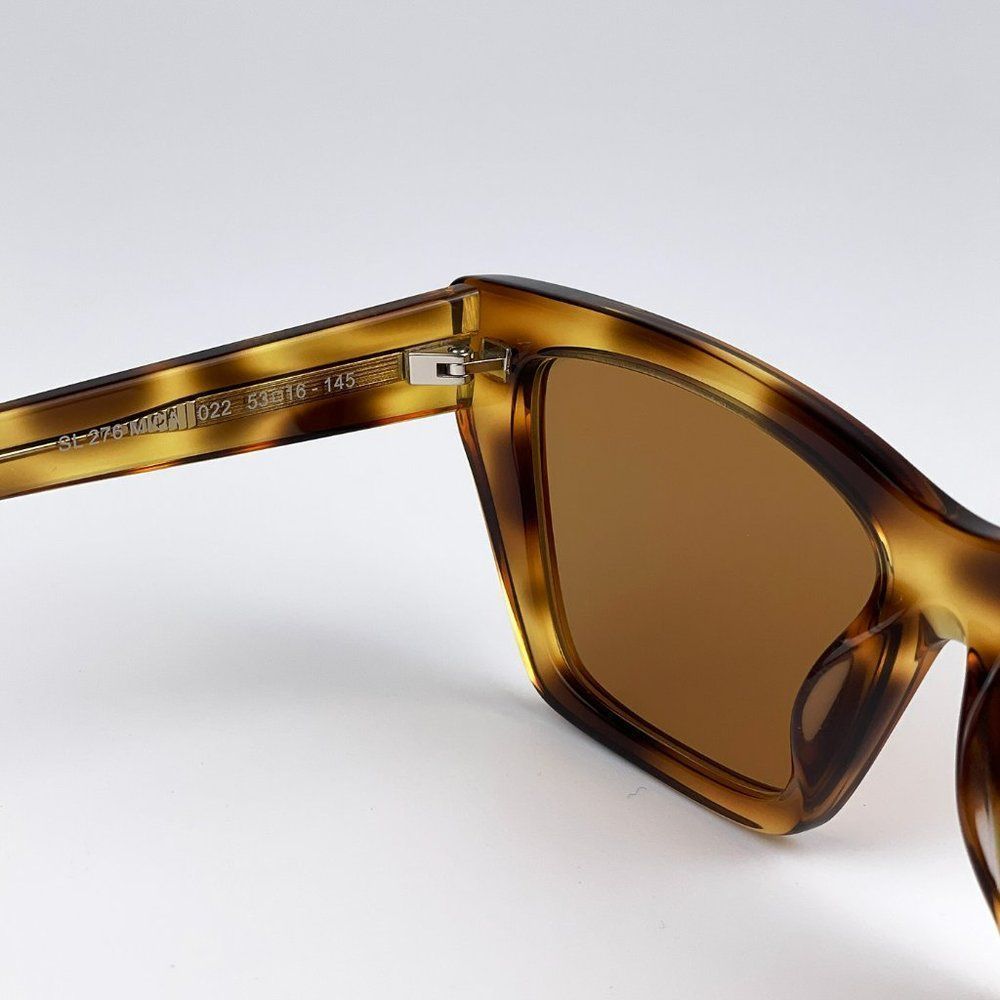 Saint Laurent SL276 MICA 022 Sunglasses Havana Yellow Cat Eye Women - Picture 11 of 13